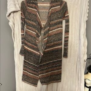 Striped Long Cardigan